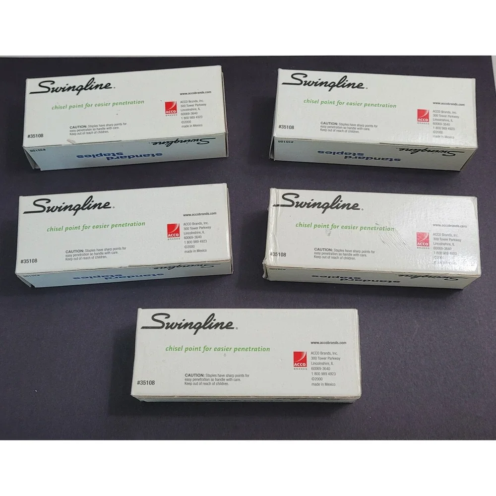 Swingline Standard Staples 35108 Chisel Point 5000 Ct Lot of 5 Boxes 25k Total